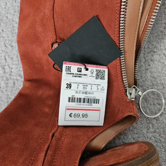 Zara Terracotta Ankle Boots - Picture 1 of 7